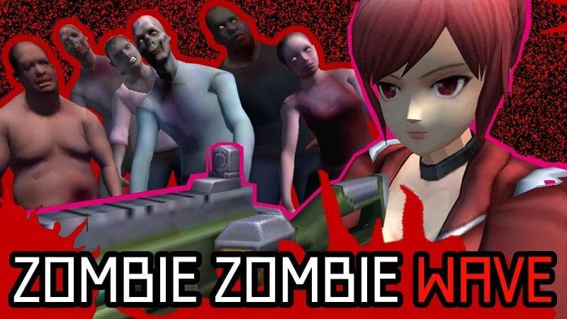 Chica luchando contra zombis en ZOMBIE ZOMBIE WAVE