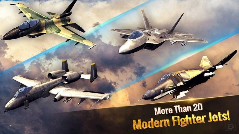 Seleção de aviões disponíveis no Ace Fighter.