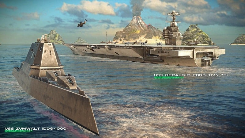 Arsenal de armas disponível em MODERN WARSHIPS