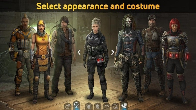 Personaje equipado con armas en Dawn of Zombies