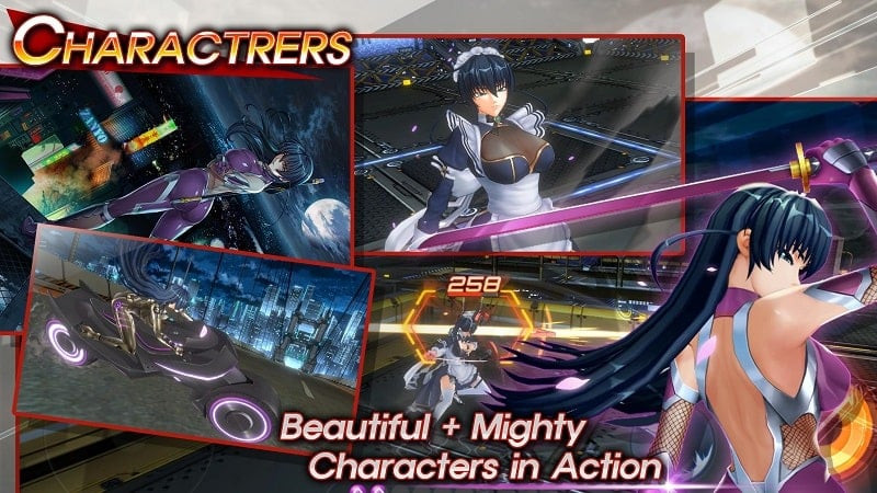 alt: Action Taimanin MOD APK character selection screen