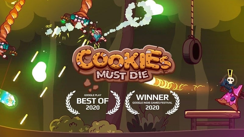 alt: Cookies Must Die gameplay screenshot showing the vibrant graphics and action-packed combat.