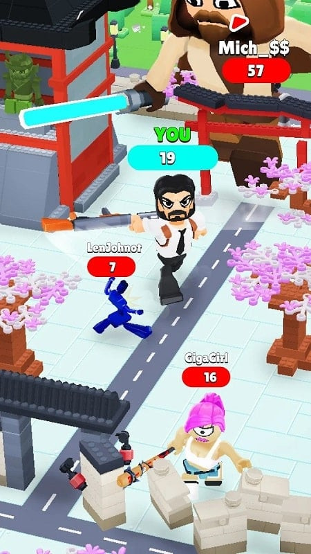 alt: Crazy Toys City gameplay screenshot showing a toy character