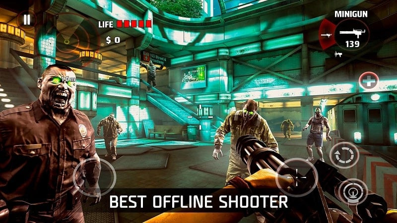 Captura de pantalla de DEAD TRIGGER MOD APK: Dinero y munición ilimitados.