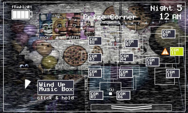 Captura de pantalla de Five Nights at Freddy's 2 que muestra el entorno del juego