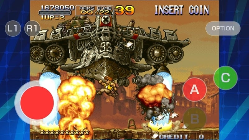 Imagem promocional de METAL SLUG X com personagens icónicos