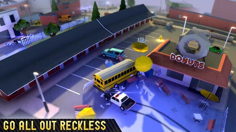 alt:  Reckless Getaway 2 gameplay screenshot illustrating the chaotic nature of the chases