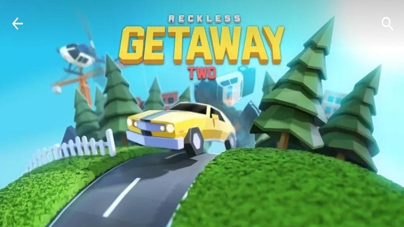 alt: Reckless Getaway 2 gameplay screenshot showing a car chase