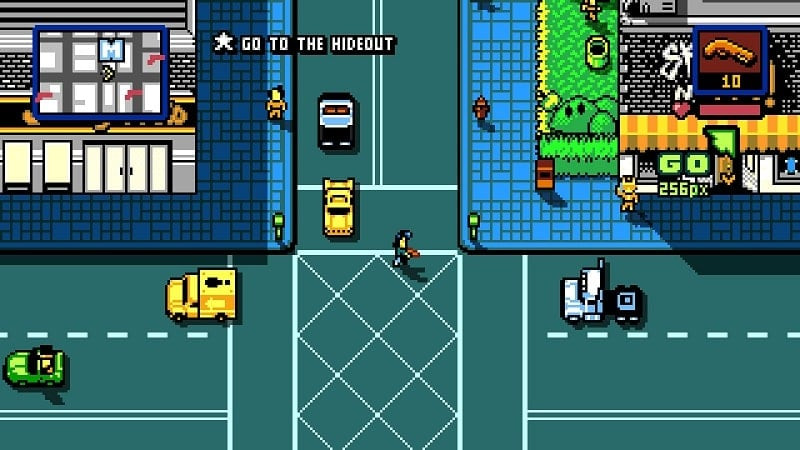 alt: Retro City Rampage DX screenshot highlighting a specific moment in the game's narrative