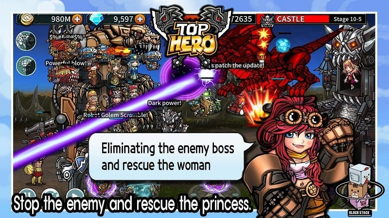 Captura de pantalla de Top Hero - Tower Defense: la princesa secuestrada.