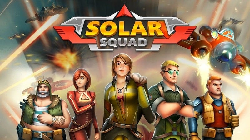 Captura de pantalla del juego Solar Squad mostrando una intensa acción