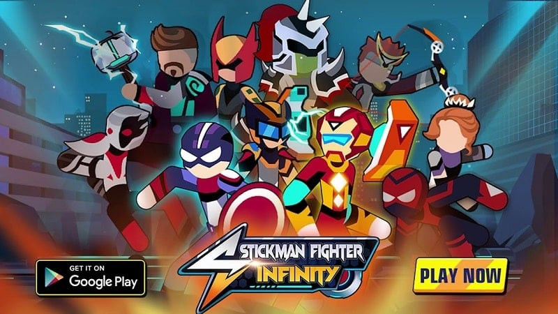 Combate em Stickman Fighter Infinity