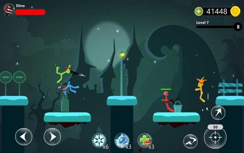 Seleção de Armas em Stickman Fighter Infinity