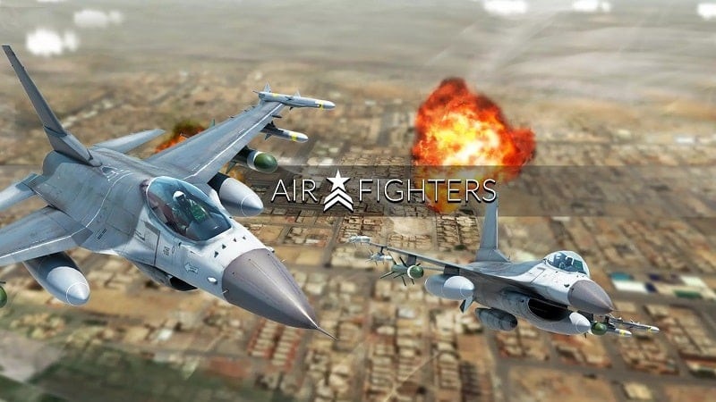 Captura de pantalla de AirFighters: avión de combate en acción