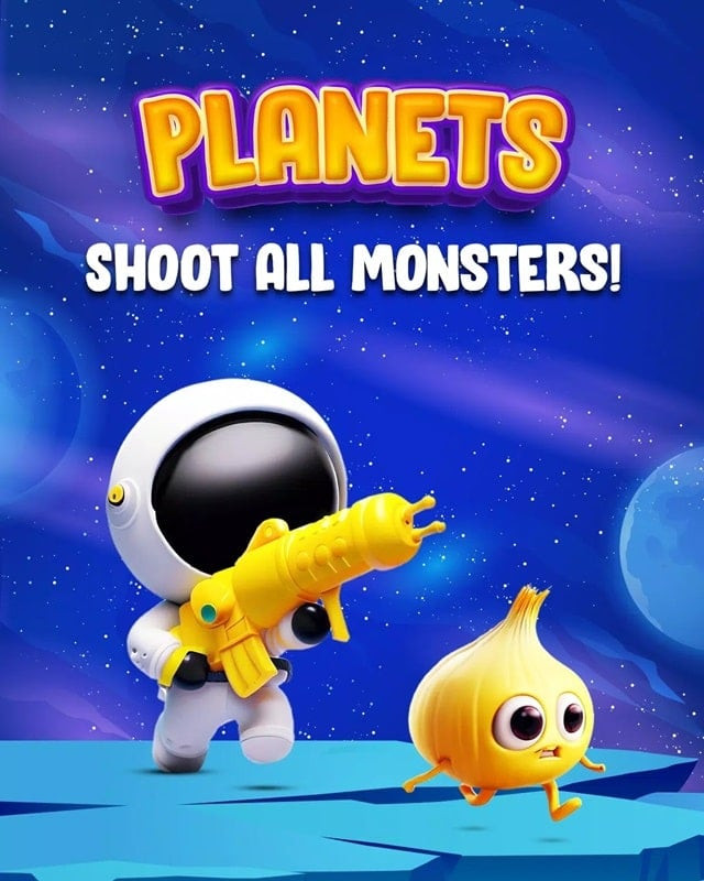 Planeta en llamas bajo ataque en Planets: Space Shooting