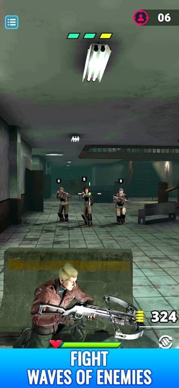 alt text: Last Survivor gameplay screenshot depicting the final battle against the powerful zombie boss