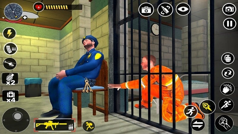 Imagem promocional de Grand Jail Prison Break Escape com o logótipo e arte do jogo