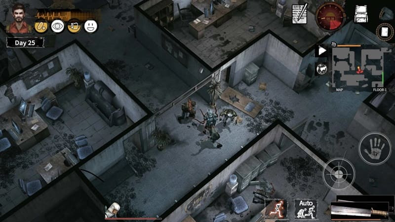 alt text: Screenshot from Delivery From the Pain showcasing the game's map feature