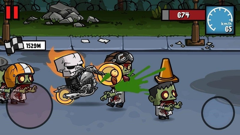 Jugabilidad de Zombie Age 3 con armas y motocicleta