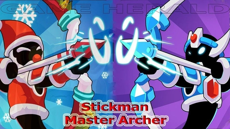 Arquero apuntando a un objetivo en Stickman Master Archer