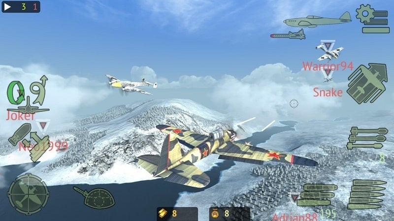 Avión de combate en acción en Warplanes: Online Combat