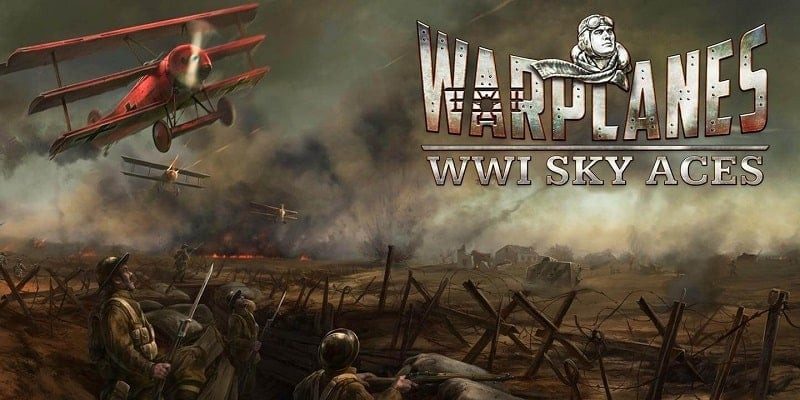 Menu principal do Warplanes WW1 Sky Aces