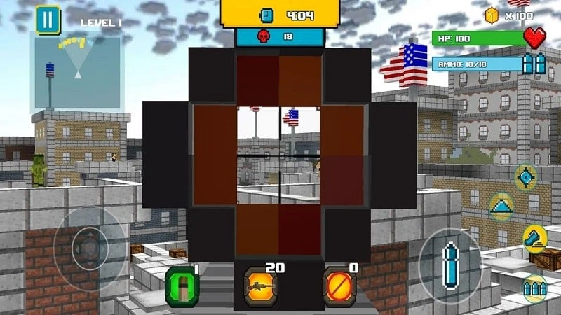 Cenário do jogo American Block Sniper Survival