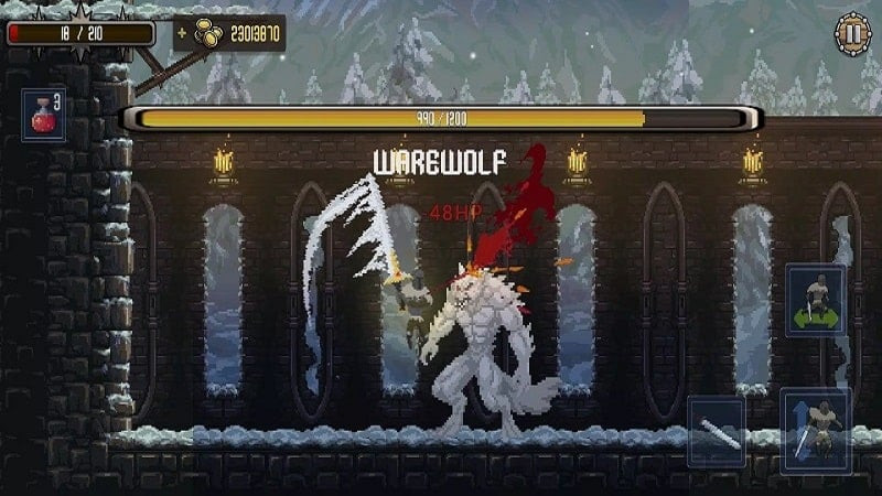 Screenshot da jogabilidade do Deathblaze no Android