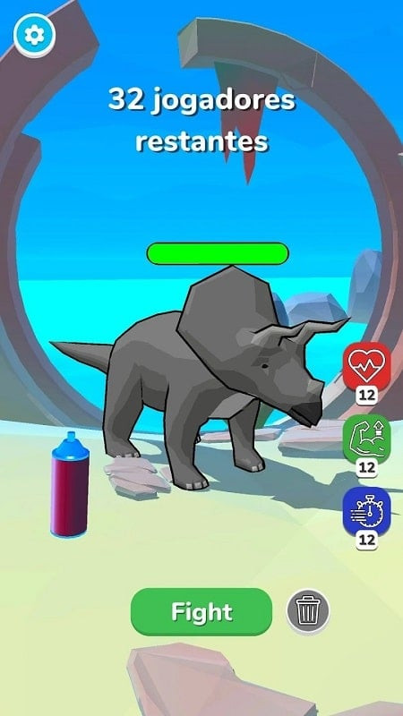 Dino Fight no Android: Batalha na Arena