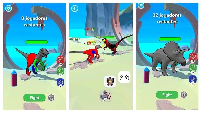 Dino Fight MOD APK: Jogabilidade