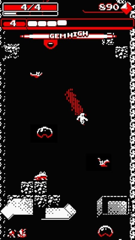 Enemigos en Downwell MOD APK