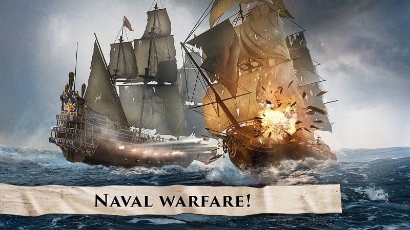 Interface do jogo Dragon Sails: Battleship War com MOD ativado