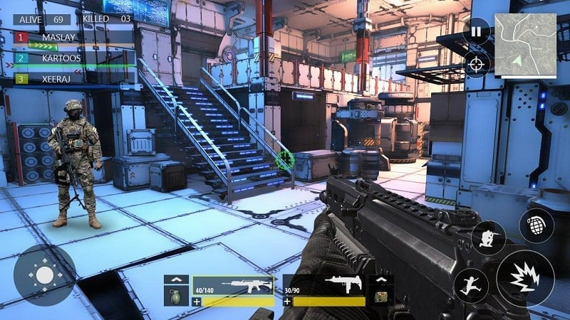 Entorno futurista en FPS War Modern Combat