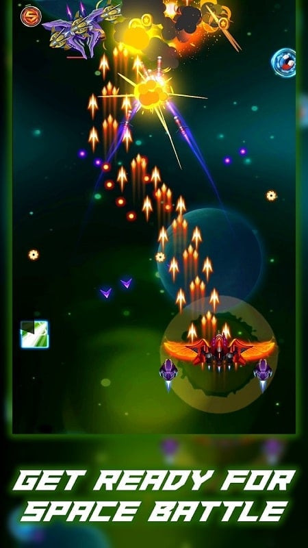 Galaxy Squad Alien Shooter recogiendo potenciadores