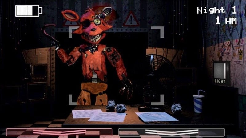 Captura de tela da jogabilidade de Five Nights at Freddy's