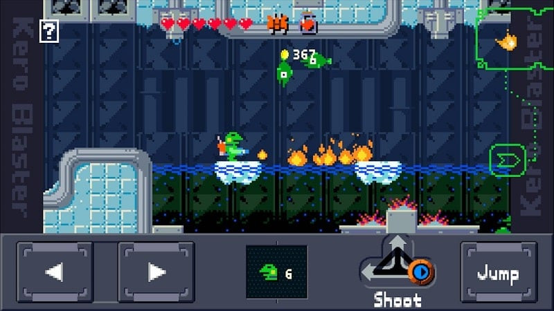 Tela de jogo do Kero Blaster