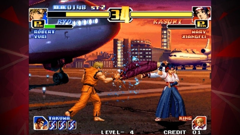 Pantalla de selección de personaje de KOF 99 ACA NEOGEO