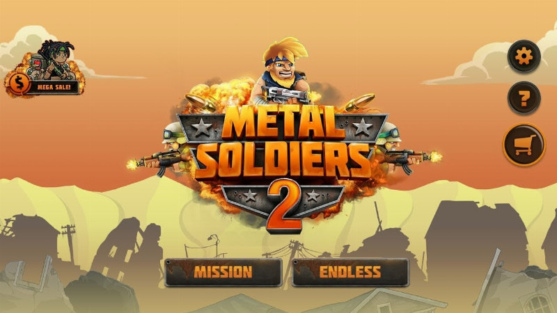 Soldado de Metal Soldiers 2 con un arma