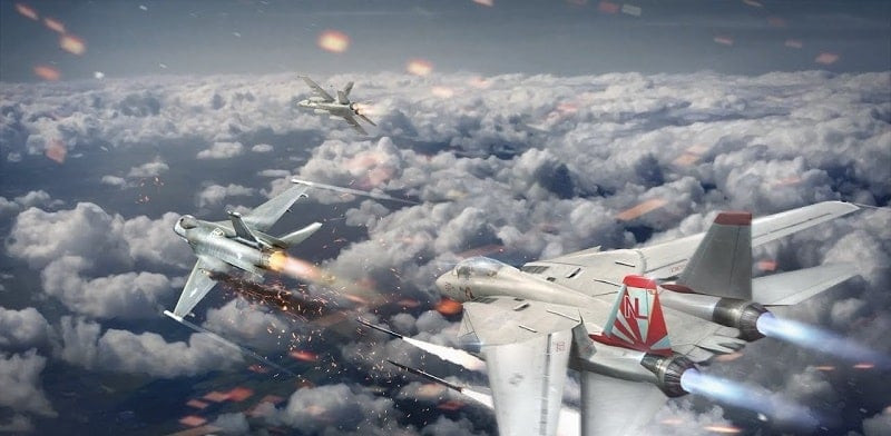 Caças Modernos no Modern Warplanes MOD APK