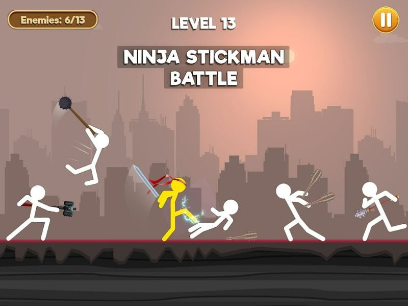 Personaje Stickman en acción