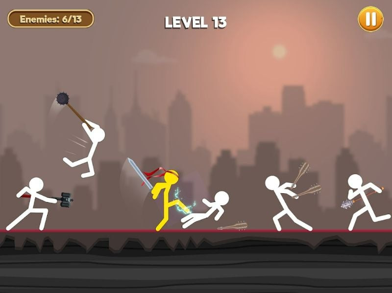 Guerrero Stickman luchando