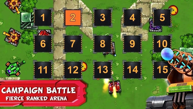 Personalización de tanques en Tank Battles 2D MOD APK