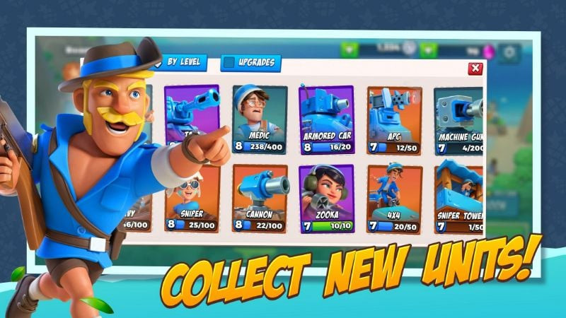 Upgrading characters in Boom Beach Frontlines