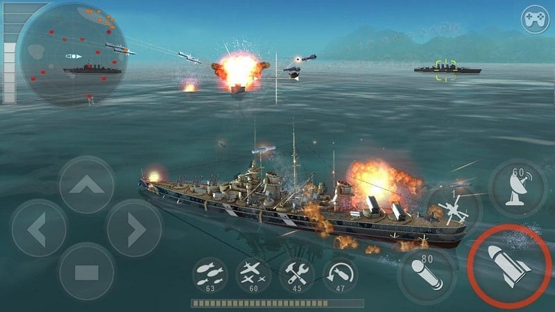 Jugabilidad de Warship Battle MOD APK