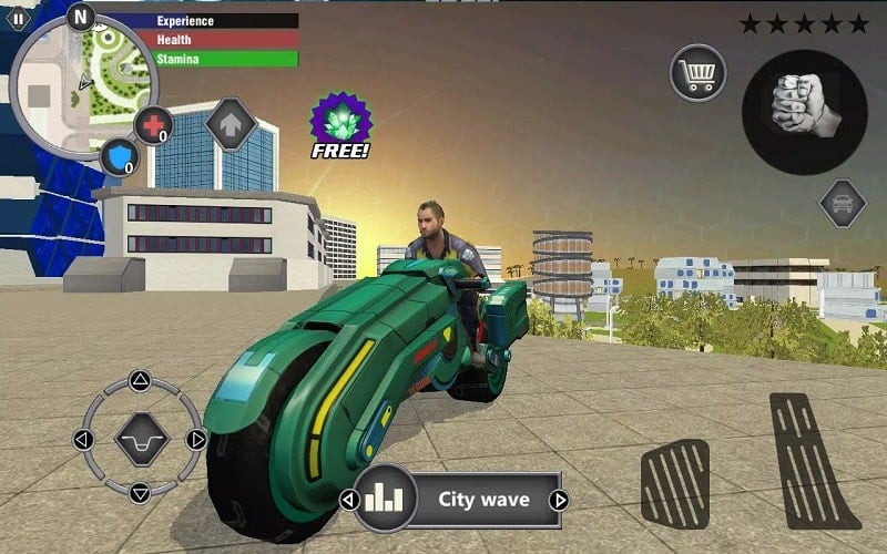 Escena de acción en Car Theft of the Future MOD APK