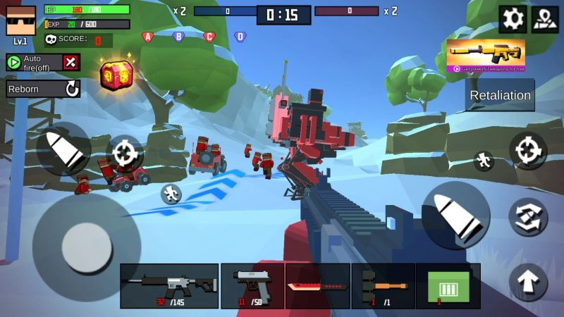 Personagem com armas em Mobile Battle Field APK MOD