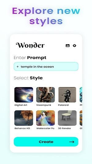 Descargar Wonder AI Art Generator MOD APK