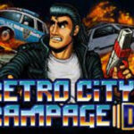 alt: Retro City Rampage DX gameplay screenshot showing the pixelated graphics and chaotic action