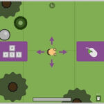 alt: Screenshot of Survive.io gameplay showing the 2D top-down perspective and various in-game elements.