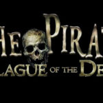 alt text: The Pirate: Plague of the Dead game title screen showcasing a pirate ship sailing in a stormy sea.